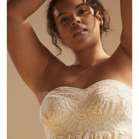 ANTHROPOLOGIE Maeve Strapless Lace Mini Dress - Picture 5 of 6